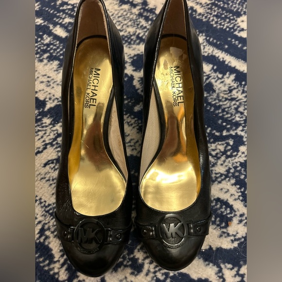 Michael Kors Black Leather Heels - Picture 1 of 5